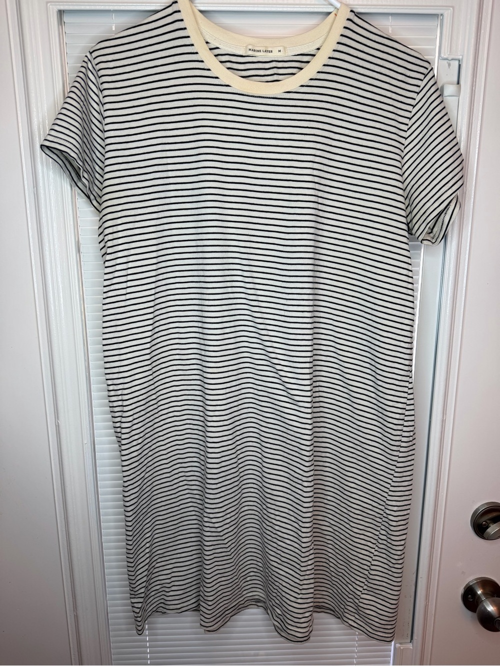 Marine Layer Black and Cream Striped Mini Dress